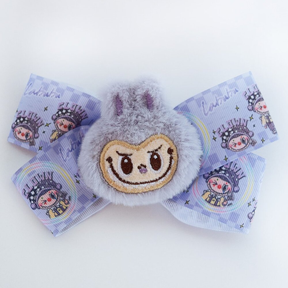Blue LABUBU Hair Clip with Bow
